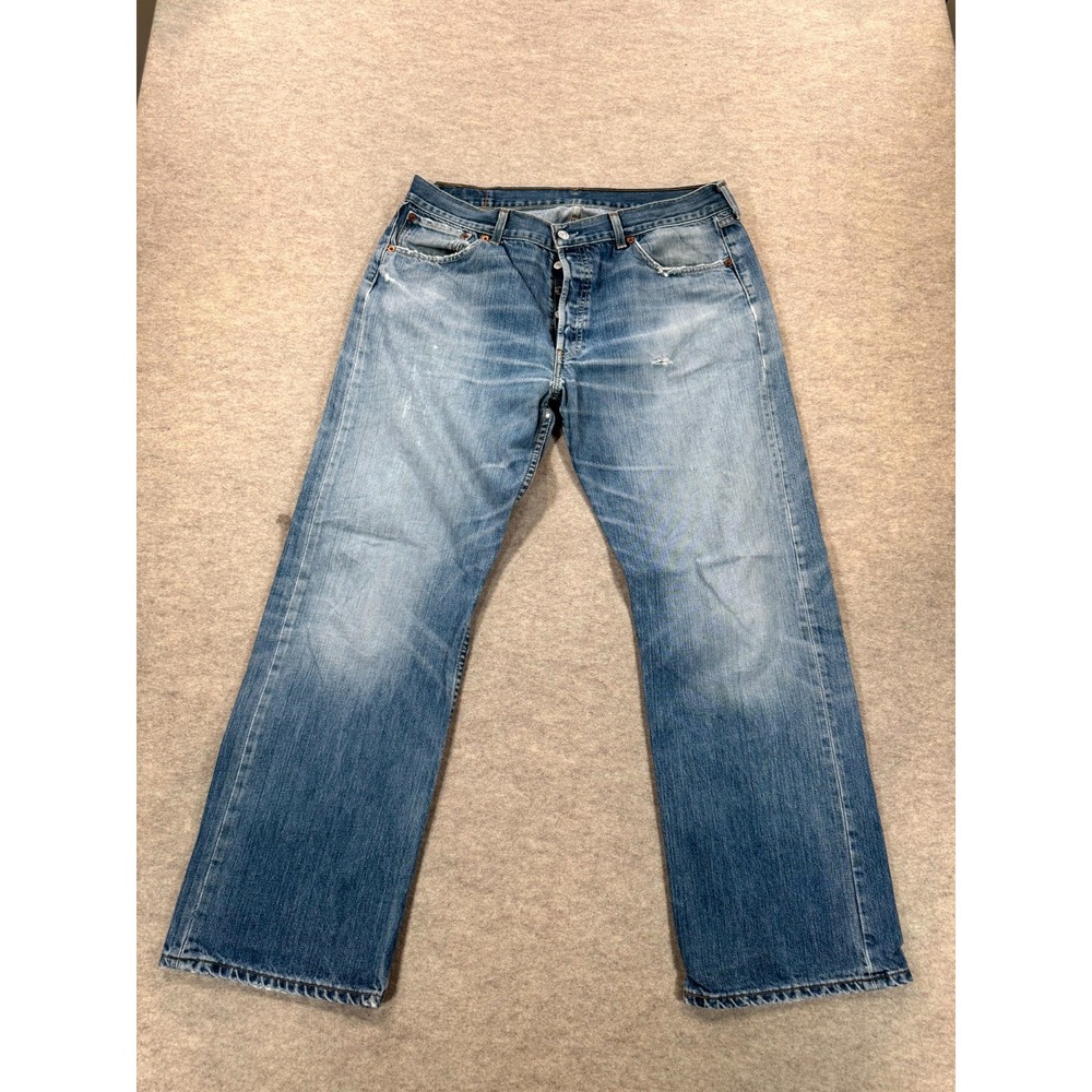 VTG Levi's 501 Jeans Mens 36x30 Blue Denim Medium Wash Button Fly Straight Leg